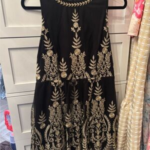 Altar'd State Black Dress with Gold Detailing